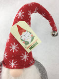Christmas Red and White Plush Santa Gnome Holding Candy Cane