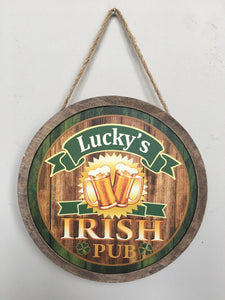 Saint Patrick’s Day Lucky’s Irish Pub Wall Hanging