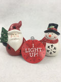 Christmas Santa or Snowman Light Up Ceramic Display