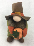 Thanksgiving Boy Gnome Holding Pumpkin