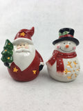 Christmas Santa or Snowman Light Up Ceramic Display