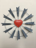Valentine Heart Windmill Metal Wall Hanging