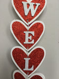Valentine Welcome Glittered Wall Hanging