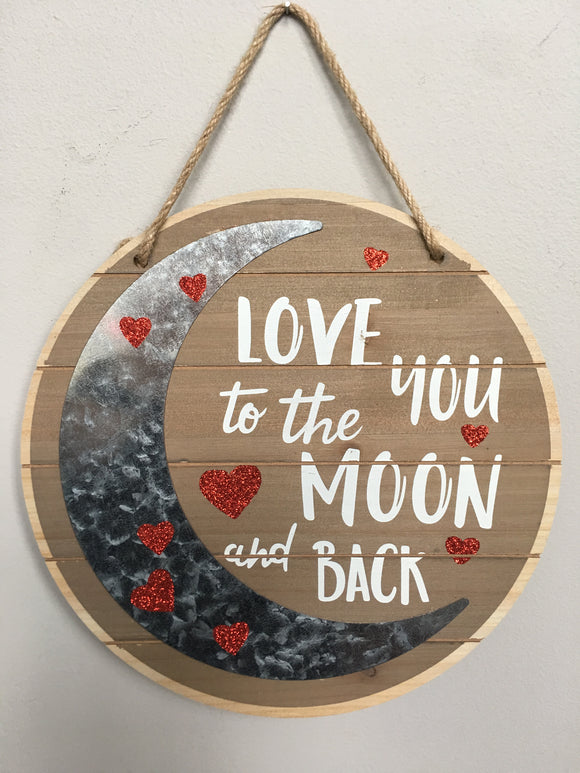Valentine Love You to the Moon and Back Wall Hanging