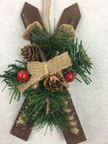 Christmas Large Decorated Skis and Poles Ornament