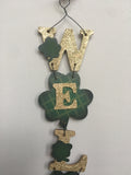 Saint Patrick’s Day Green and Gold Glittered Welcome Wall Hanging