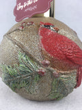 Christmas Glittered Red Cardinal and Gold Soap Dispenser
