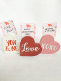 Valentine You and Me, XOXO, or Love Note Holder and Block Sitter