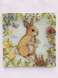 Easter Bunny Blessings of Love, Joy, Flowers and Butterfly Glass Plate