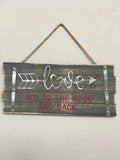 Valentine Love You to the Moon and Back Metal and Wood Wall Hanging