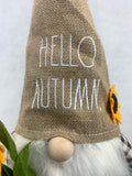 Harvest Hello Autumn Gnome Holding Sunflowers by Rae Dunn