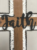Easter Faith Metal and Wood Cross