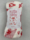 Valentine Hearts Love Letters Cupid Arrows Plush Blanket Throw