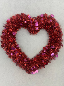Valentine’s Heart Tinsel Wreath