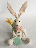 Easter Plush Sitting Rabbit Holding Flower or Carrot
