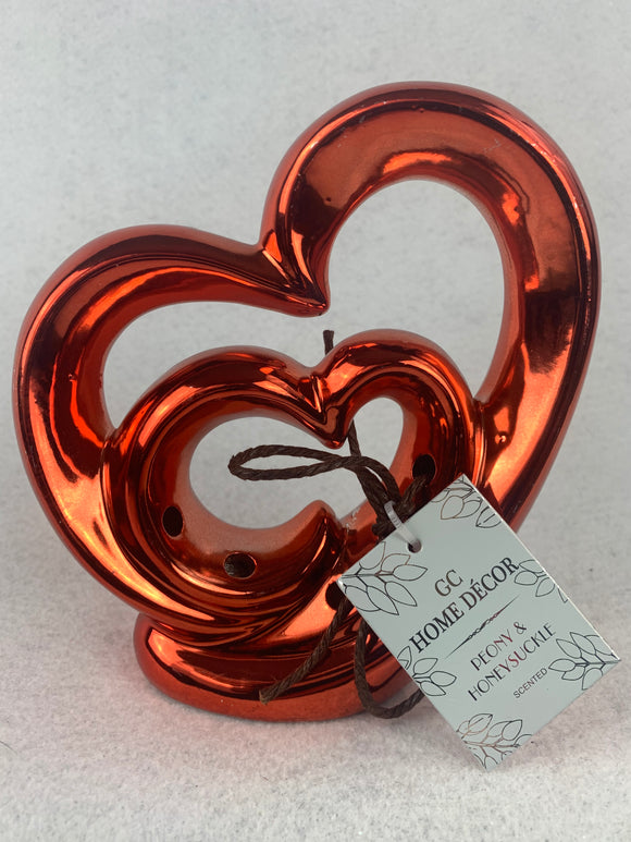 Valentine Shiny Scented Two Intertwined Hearts Display