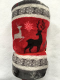 Christmas Reindeer and Snowflake Velvet Plush Blanket Throw