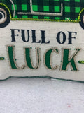 Saint Patrick’s Day Truck Filled With Shamrocks Full of Luck Pillow