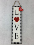 Valentine Black and White Check Light Up Love Sign
