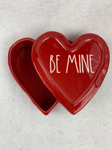 Valentine Be Mine Ceramic Heart Container By Rae Dunn