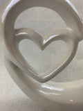 Valentine White Iridescent 2 Hearts Display