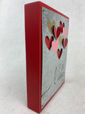 Valentine Be Mine Metal and Wood Floating Hearts Block Sitter or Sign