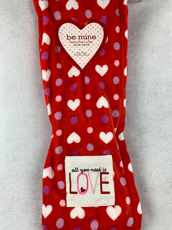 Valentine All You Need is Love Blanket Throw