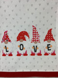 Valentine Gnomes Holding Love Cotton Table Runner