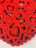 Valentine Set of 4 Felt Heart or Circle Placemats