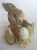 Easter Sisal Baby Bunny Holding Egg