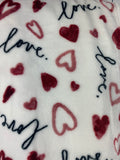 Valentine Love and Hearts Plush Blanket Throw