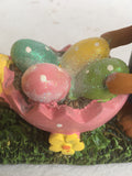 Easter Chick Pulling Egg Cart with Bunny Display