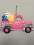 Easter Metal Truck Carrying Eggs Wall Hanging