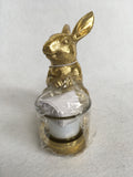 Easter Gold Tone Bunny Tea Light Candle Holder
