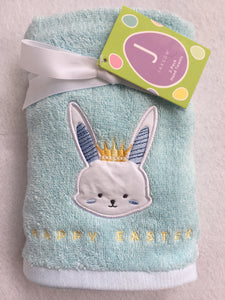 Easter Bunny Wearing Crown 100% Cotton Hand Towels