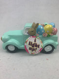 Easter Bunny Driving Green Truck Carrying Eggs Light Up Display