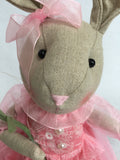 Easter Plush Girl Bunny Wearing Pink Easter Outfit