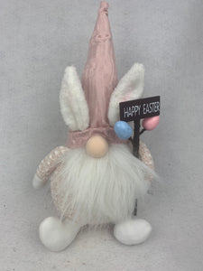 Easter Gnome Holding Happy Easter Sign