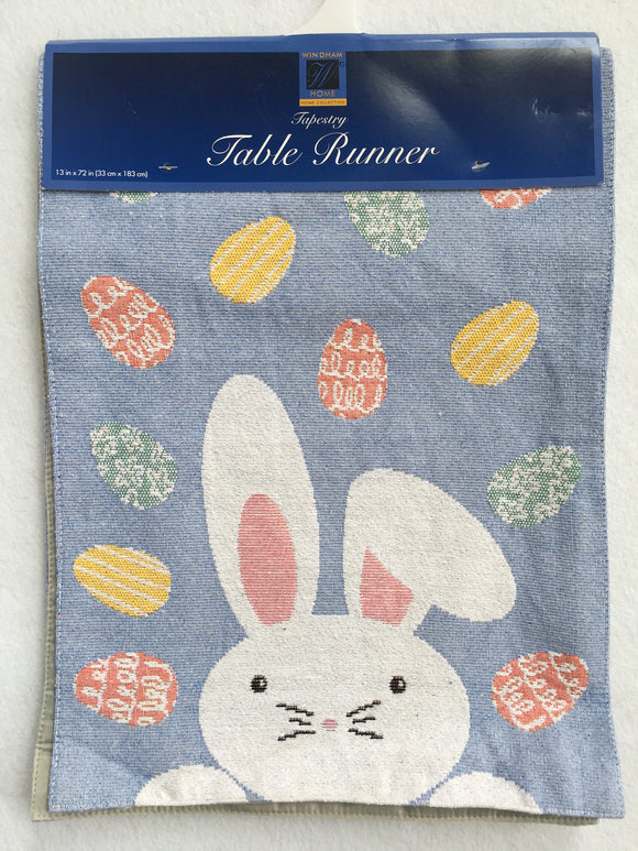Easter Bunny With Eggs Tapestry Table Runner