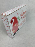Valentine Gnome Love is in the Air Block Sitter or Sign