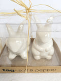 Easter Sitting and Standing White Bunnies Salt and Pepper Shakers