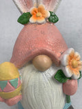 Easter Large Glittered Gnome Holding Easter Egg and Flower