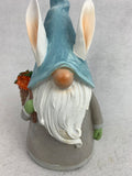 Easter Gnome with Bunny Ears Carrying Backpack of Carrots