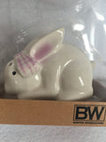 Easter White Bunnies with Pink Bows Ceramic Salt and Pepper Shakers