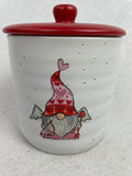 Valentine Cupid Gnome Ceramic Jar With Lid