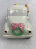 Easter Bunny Driving Truck Delivering Eggs Light Up Ceramic Display