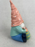 Easter Sitting Gnome Holding 2 Decorated Eggs