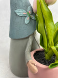 Easter Gnomes Holding Flowerpot Welcoming Spring