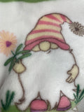Easter Gnome with Flowers, Mushrooms and Butterflies Blanket Throw
