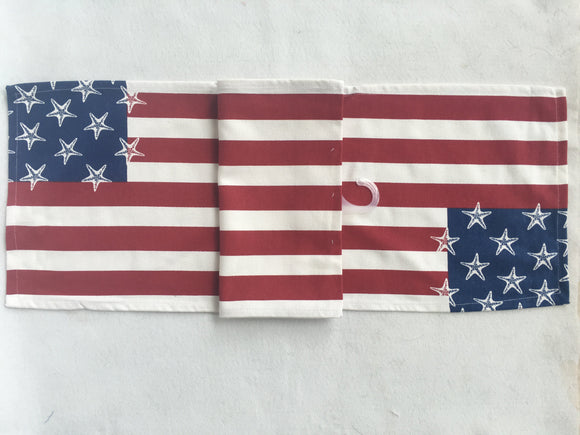 Patriotic American Flag With Starfish As Stars Table Runner